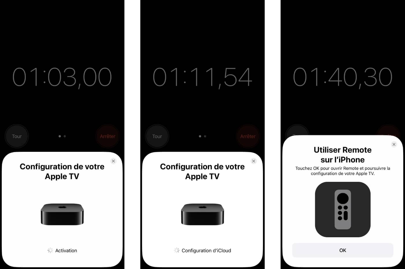 La configuration de l'Apple TV 4K est d'une simplicité enfantine quand on a un iPhone à portée de main.