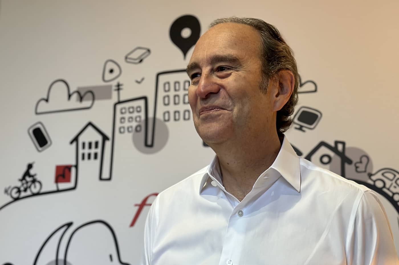 Xavier Niel, lors de l'officialisation de Free Proxi, à Paris, le 22 novembre 2022.