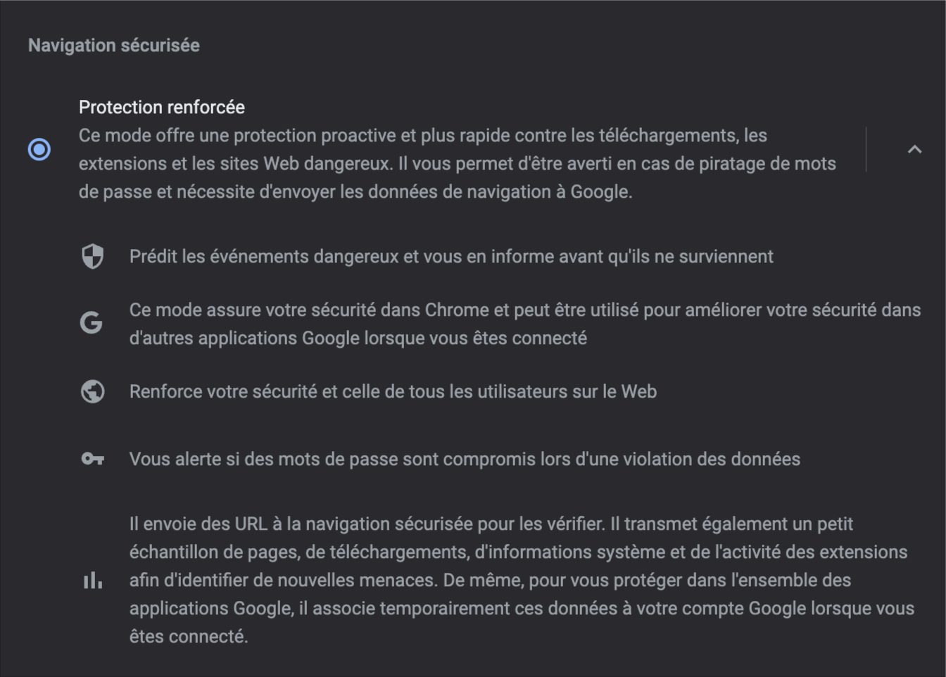 protection renforcee google chrome