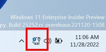 VPN systray Windows 11