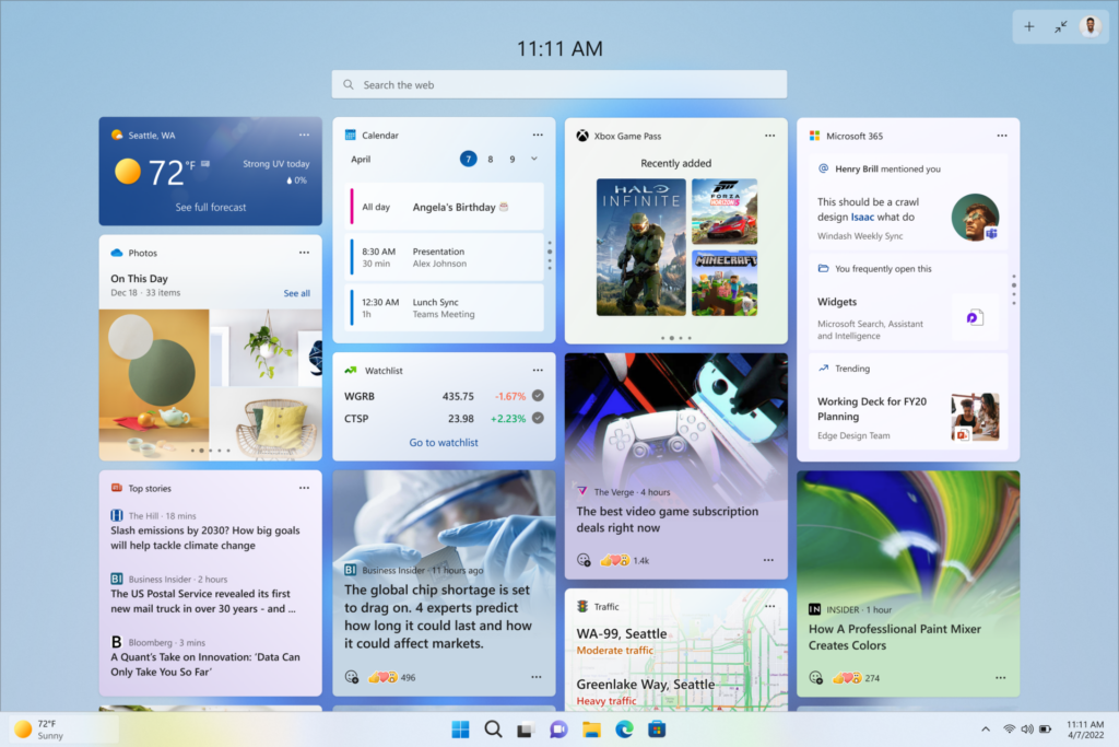 Windows 11 Fullscreen Widgets