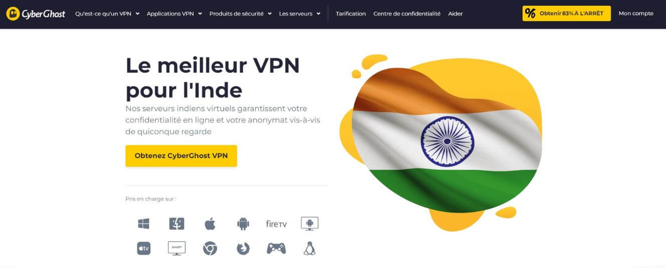 CyberGhost pour l'Inde