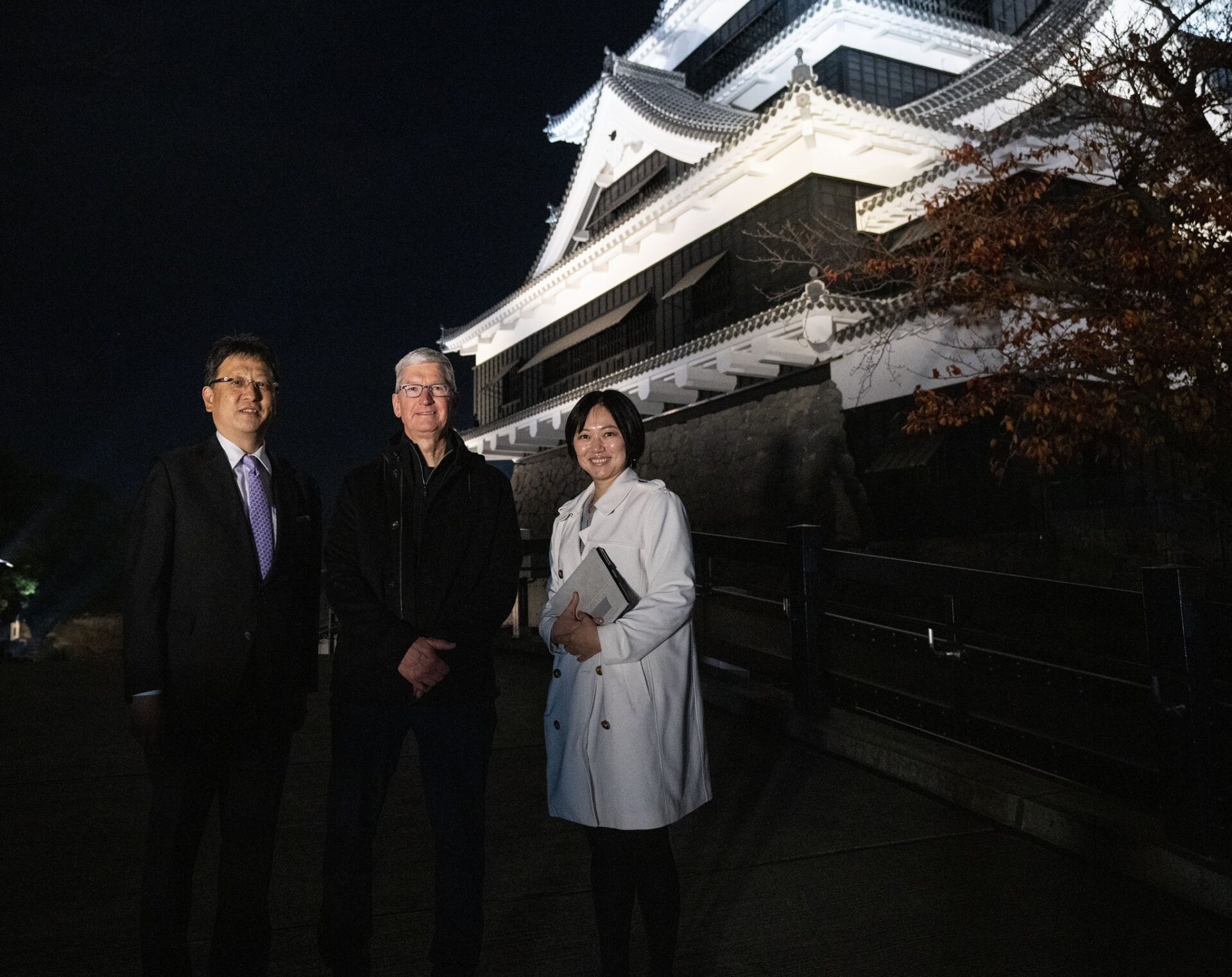 Le château de Kumamoto, dans la préfecture du même nom, est un des plus important du Japon. © Apple/Tim Cook, via Twitter