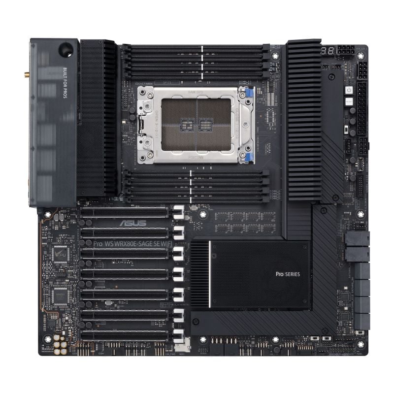 Une carte mère pour processeur AMD Threadripper comme l'ASUS Pro WS WRX80E peut recevoir jusqu'à 2 To de RAM. Une quantité parfois nécessaires pour certaines applications professionnelles.