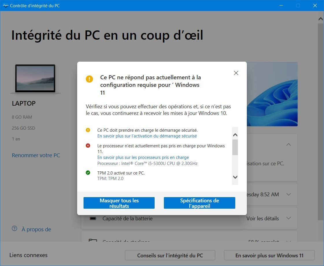 Comprobación de estado de la PC con Windows 11