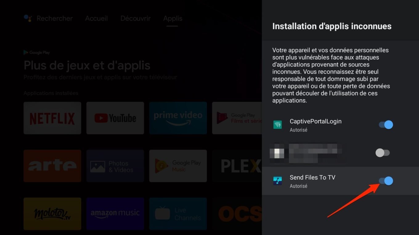 Chargement latéral APK Android TV