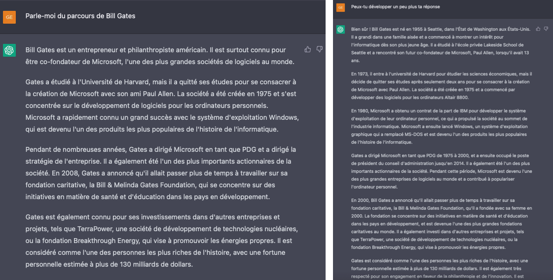 ChatGPT Développe ta réponse