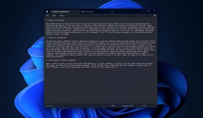 Microsoft va mettre des onglets dans le bloc-notes de Windows