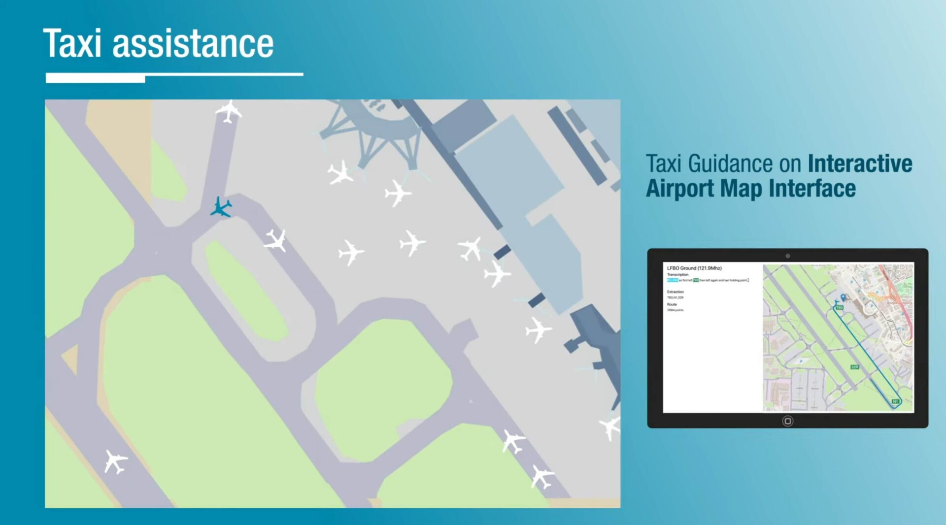 Airbus DragonFly Taxi Guidance - Au sol, les systèmes de roulage et de parking implémentés dans DragonFly sont similaires à ceux déployés dans les voitures autonomes. ©Airbus