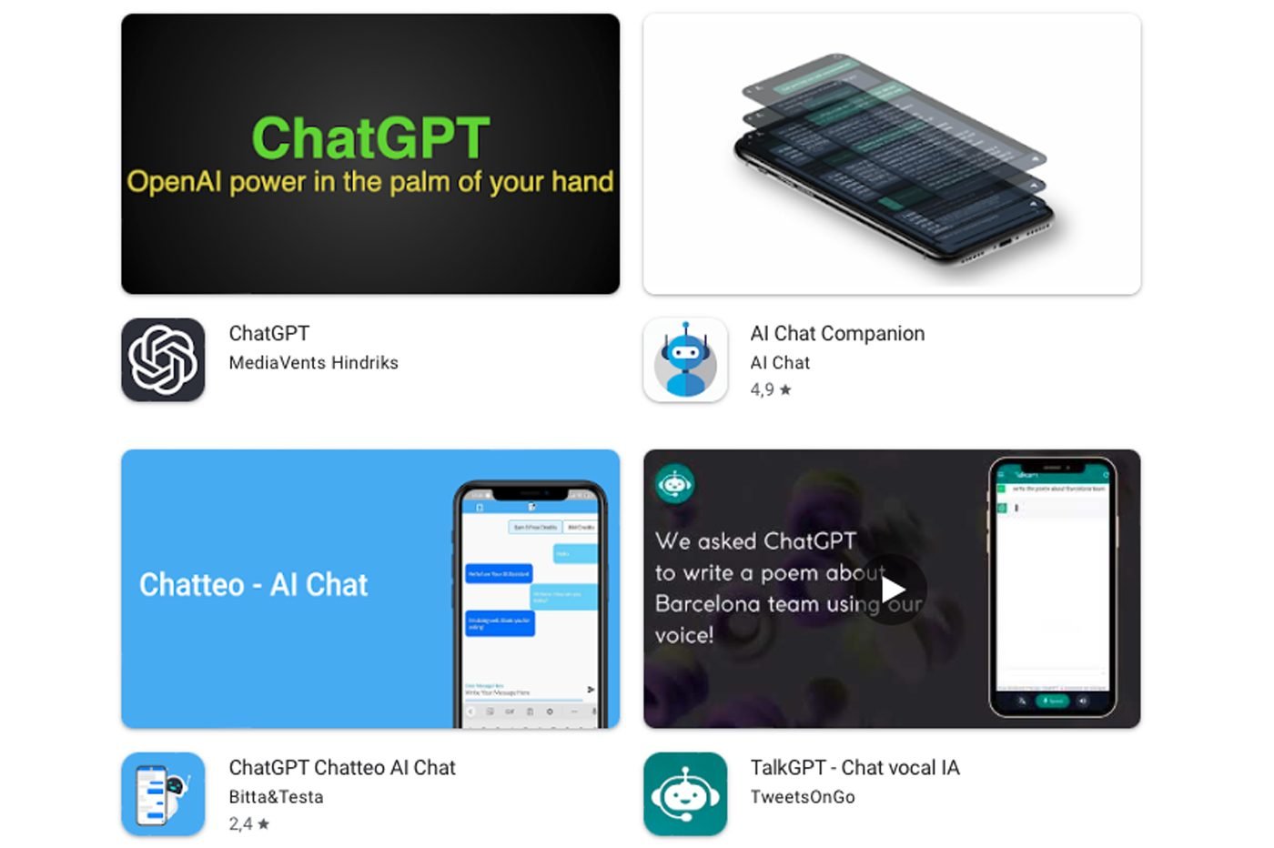 chatgpt fausses app android