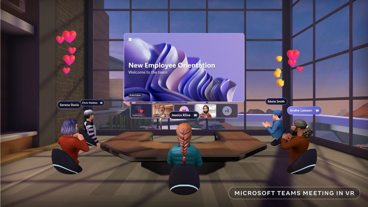 Réunion Microsoft Teams en réalité virtuelle. © Microsoft
