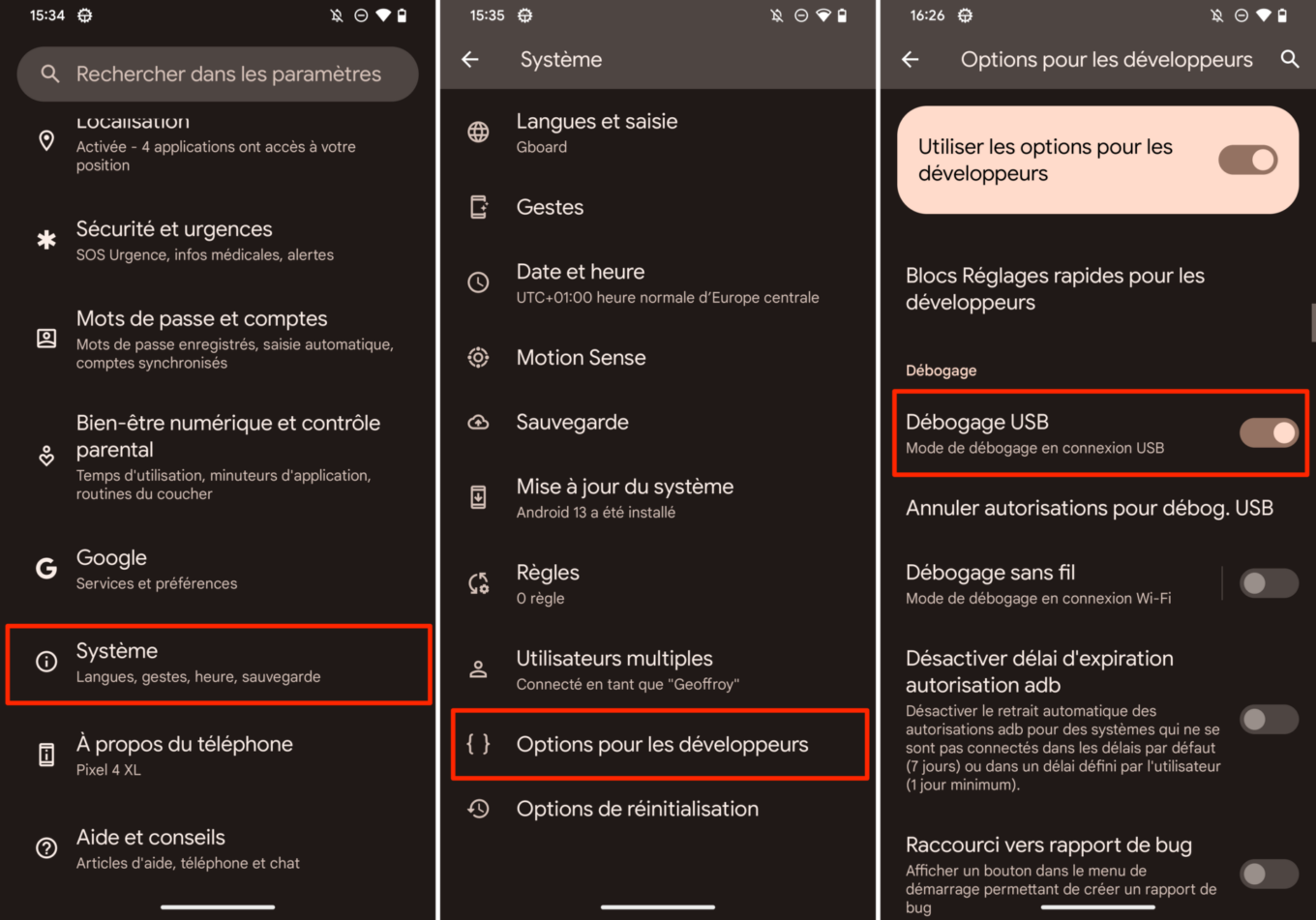 Android ADB déboggage USB