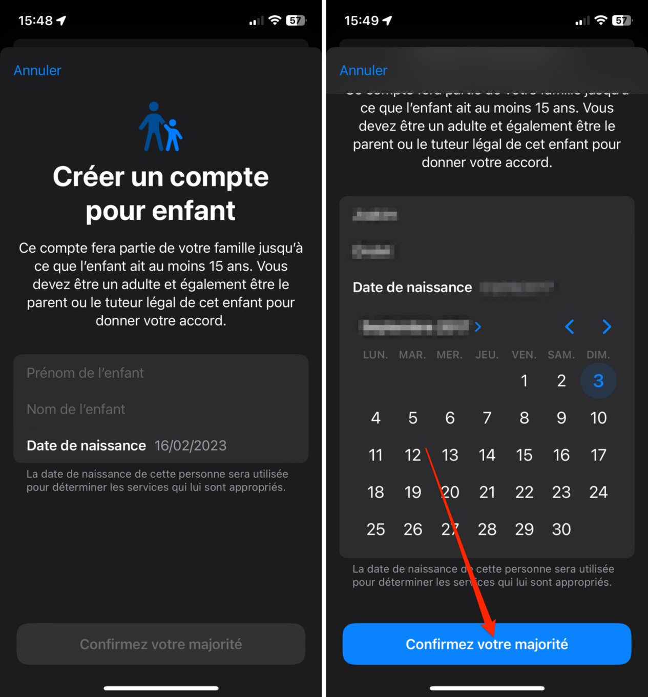 iOS Partage familial