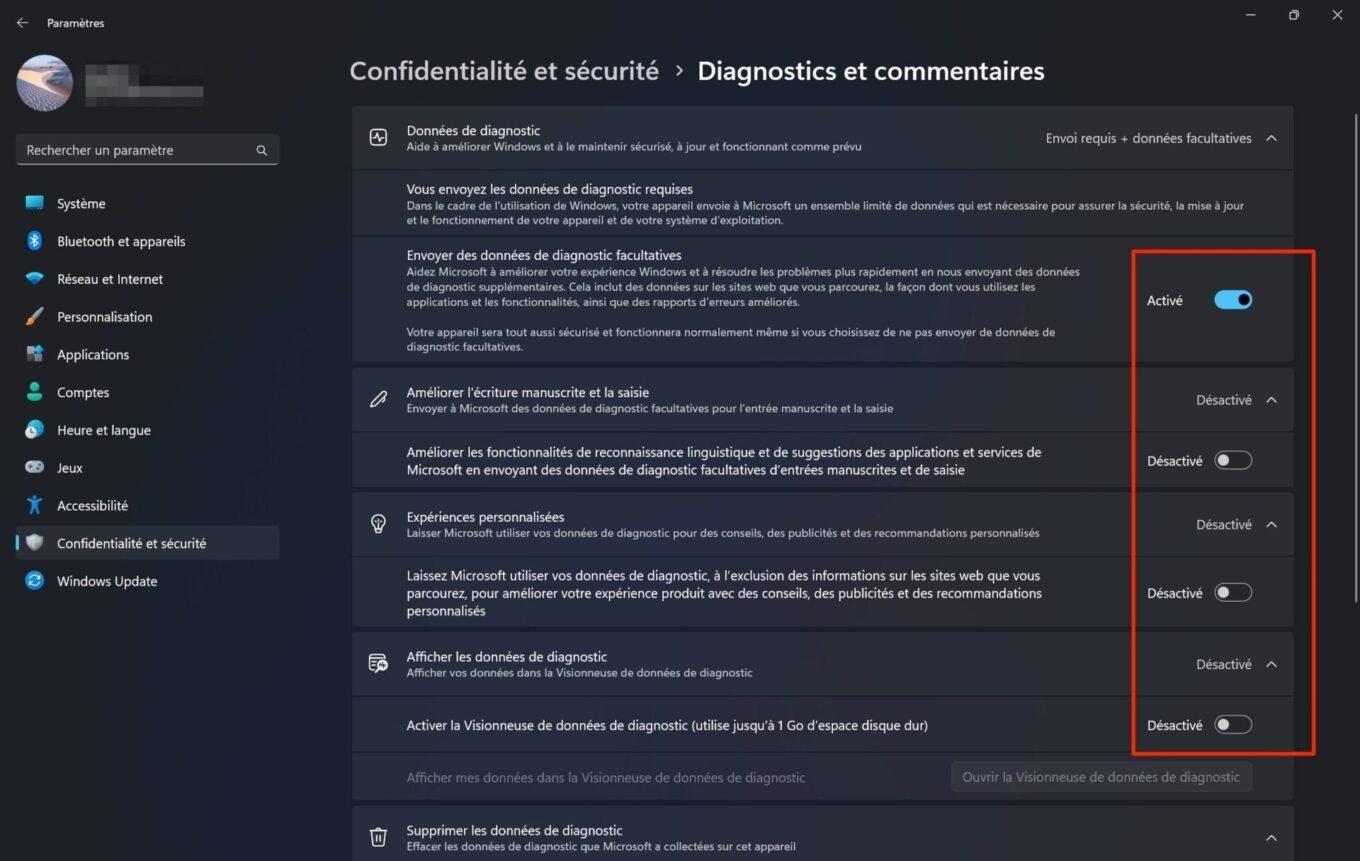 Windows 11 télémétrie