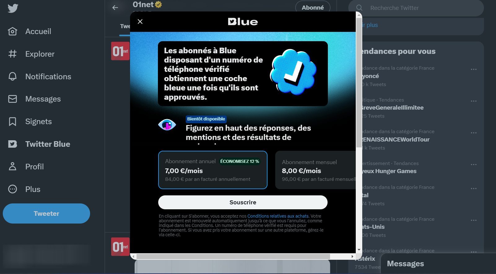 twitter blue france