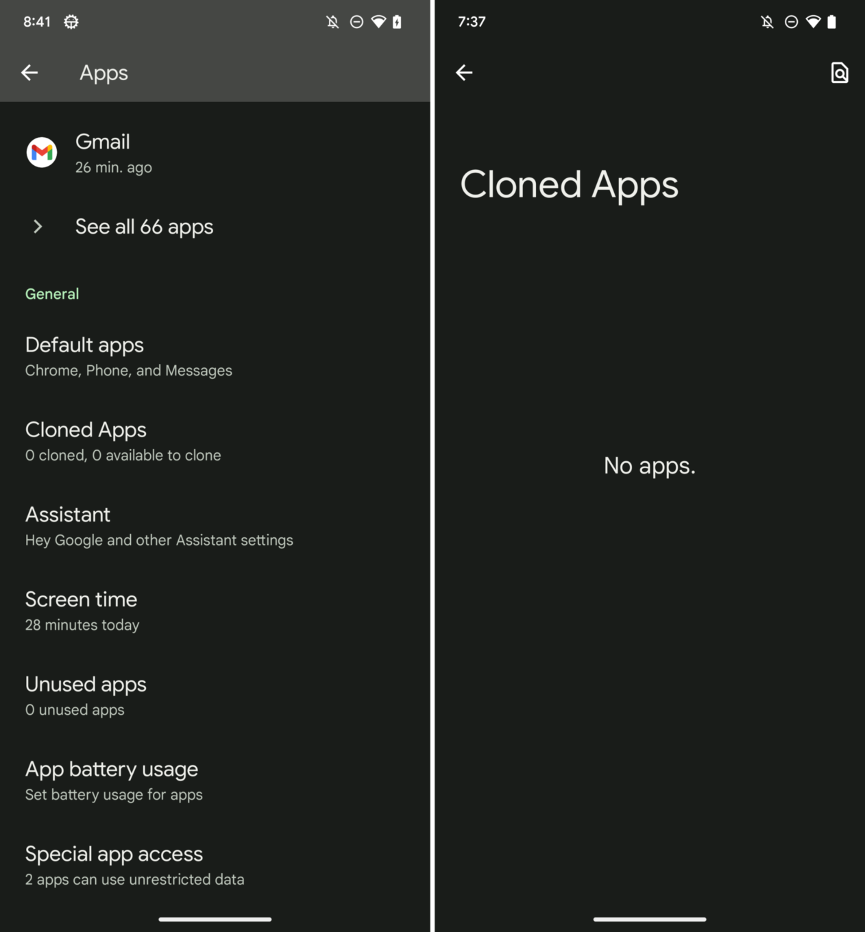 Android 14 applis clonées