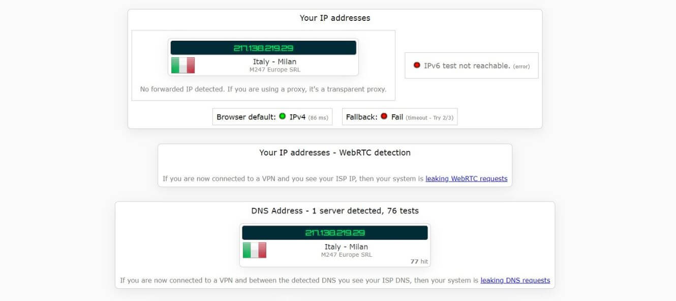 Test d'adresse IP avec Norton Secure VPN