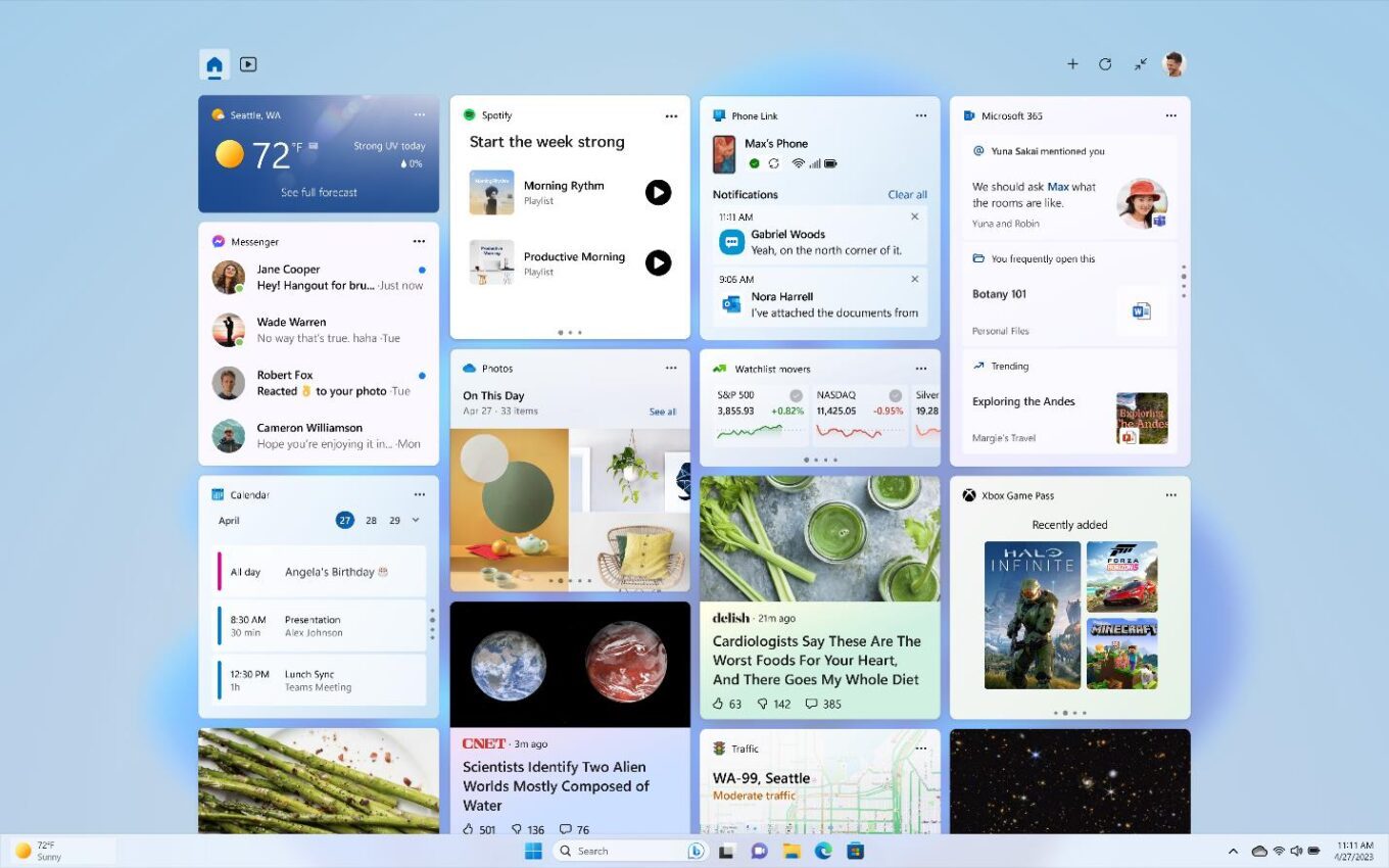 Windows 11 Widgets Messenger