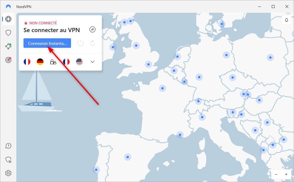 Connexion instantanée NordVPN