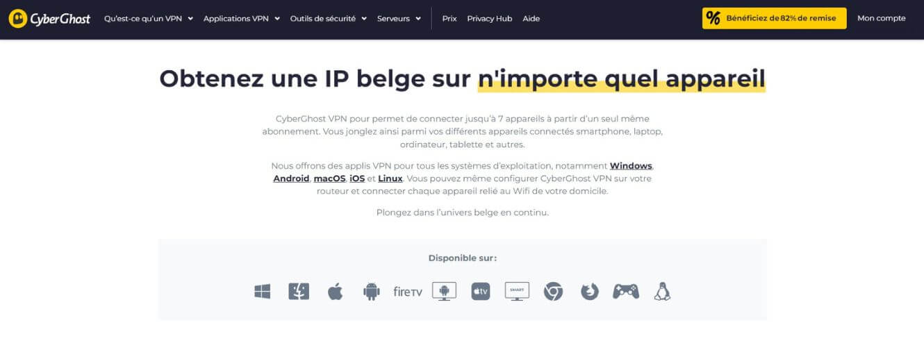 CyberGhost pour la TV belge