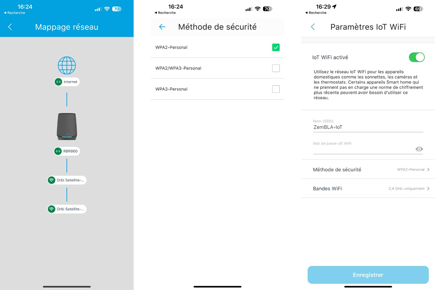 L'interface de l'application Orbi est simple et dépouillée.