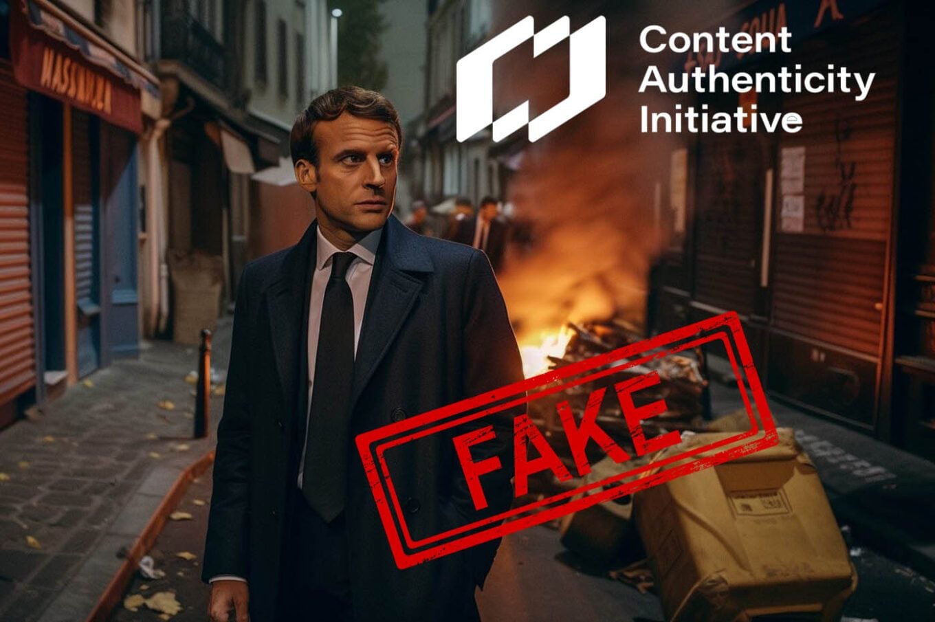 Macron IA Midjourney fake synthégraphie