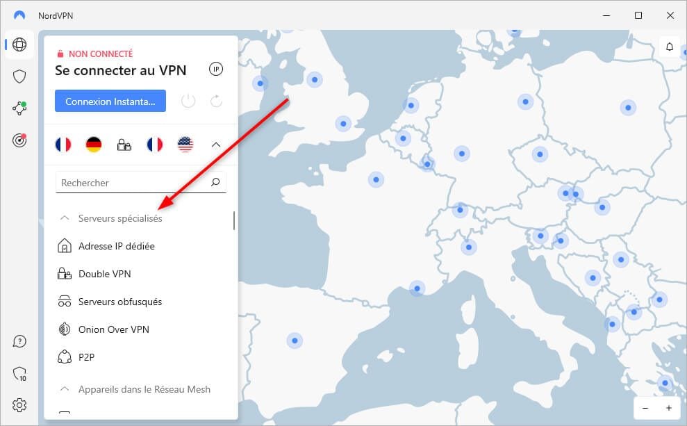 NordVPN Serveurs spécialisés