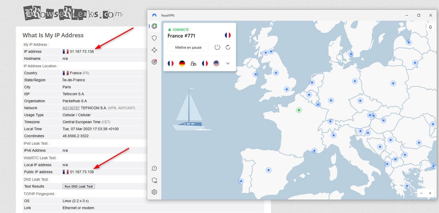 Test fuite NordVPN