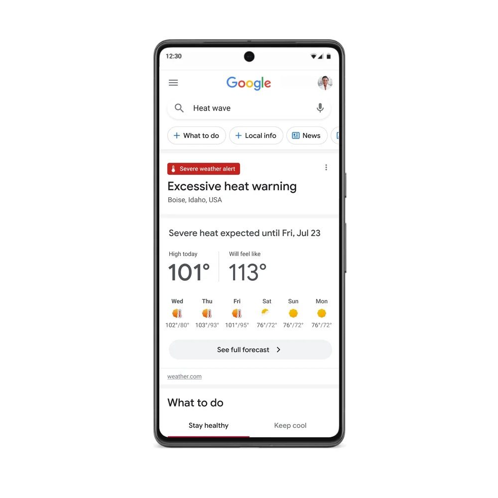 Google canicule