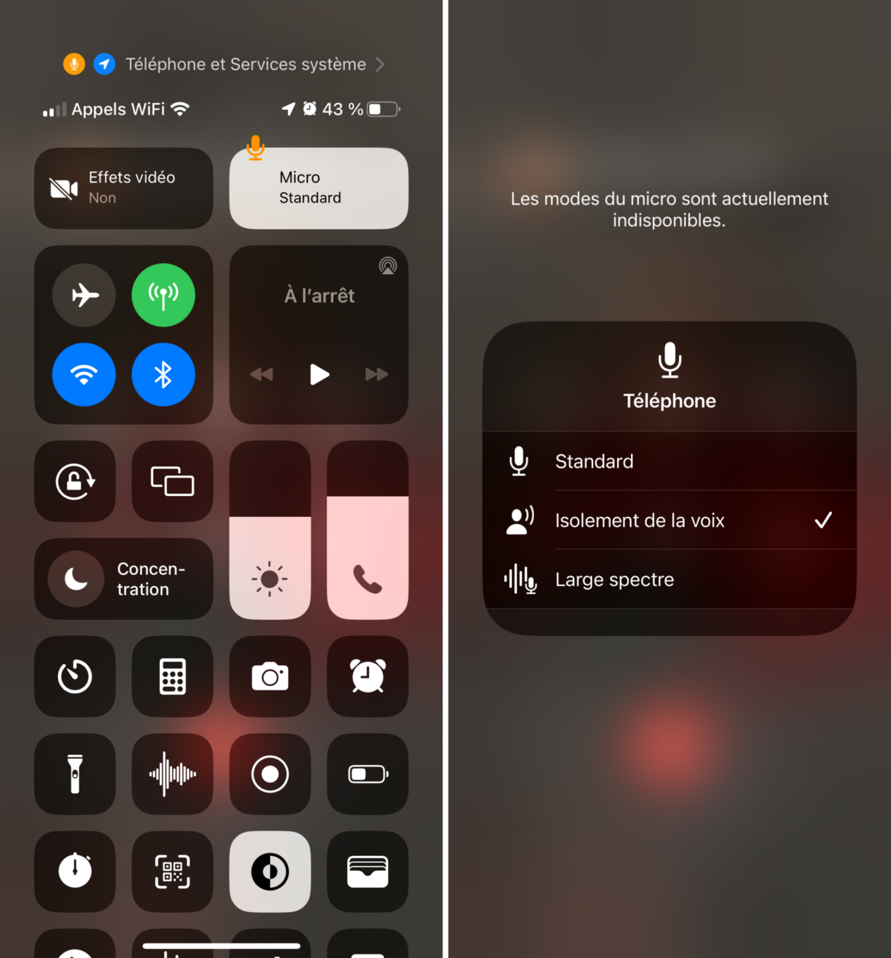 iOS 16.4 isolement voix