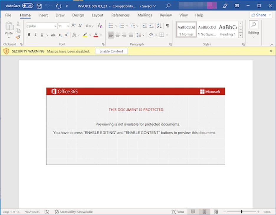 macro bloquee microsoft word