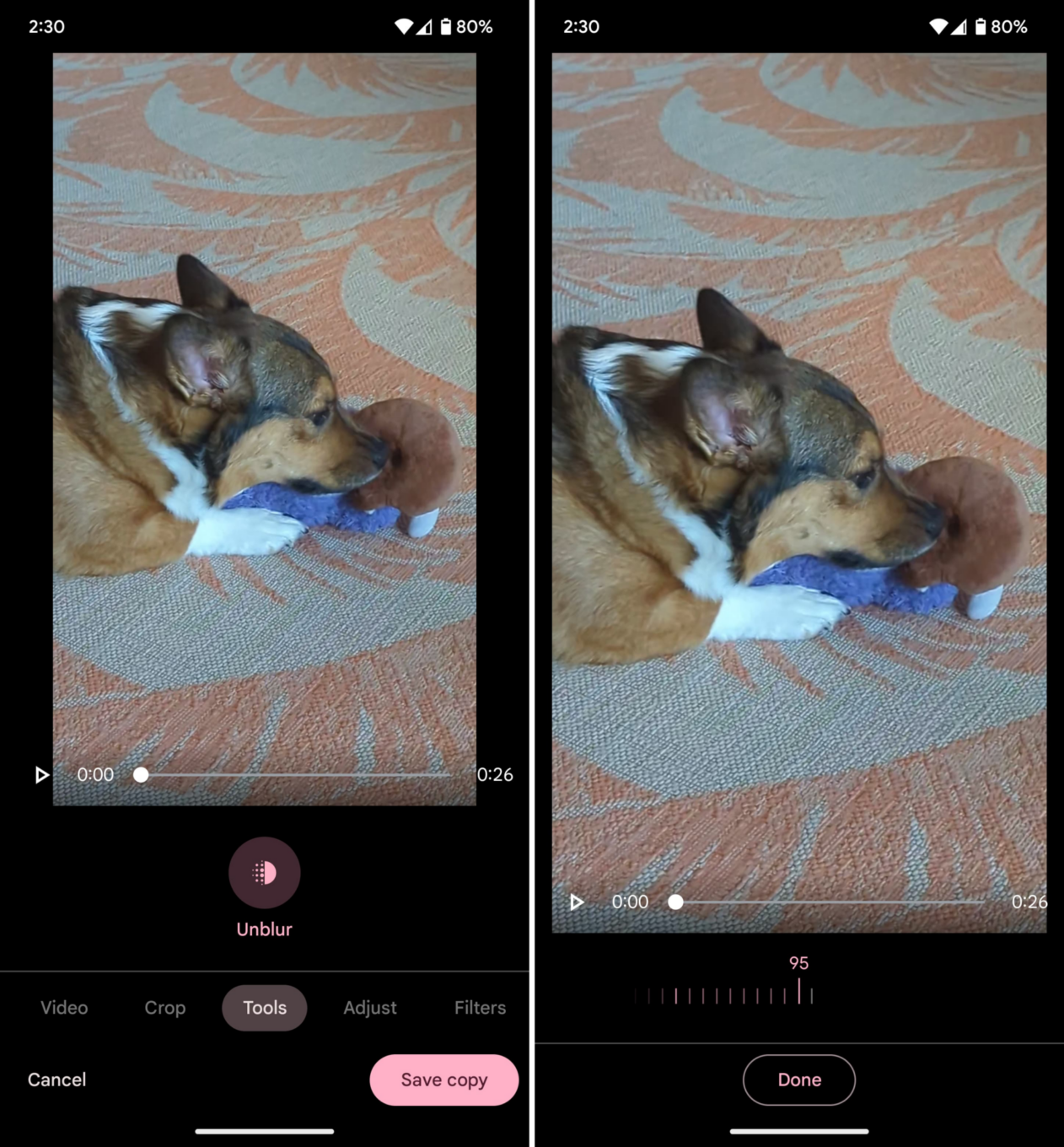 video unblur Google Photos