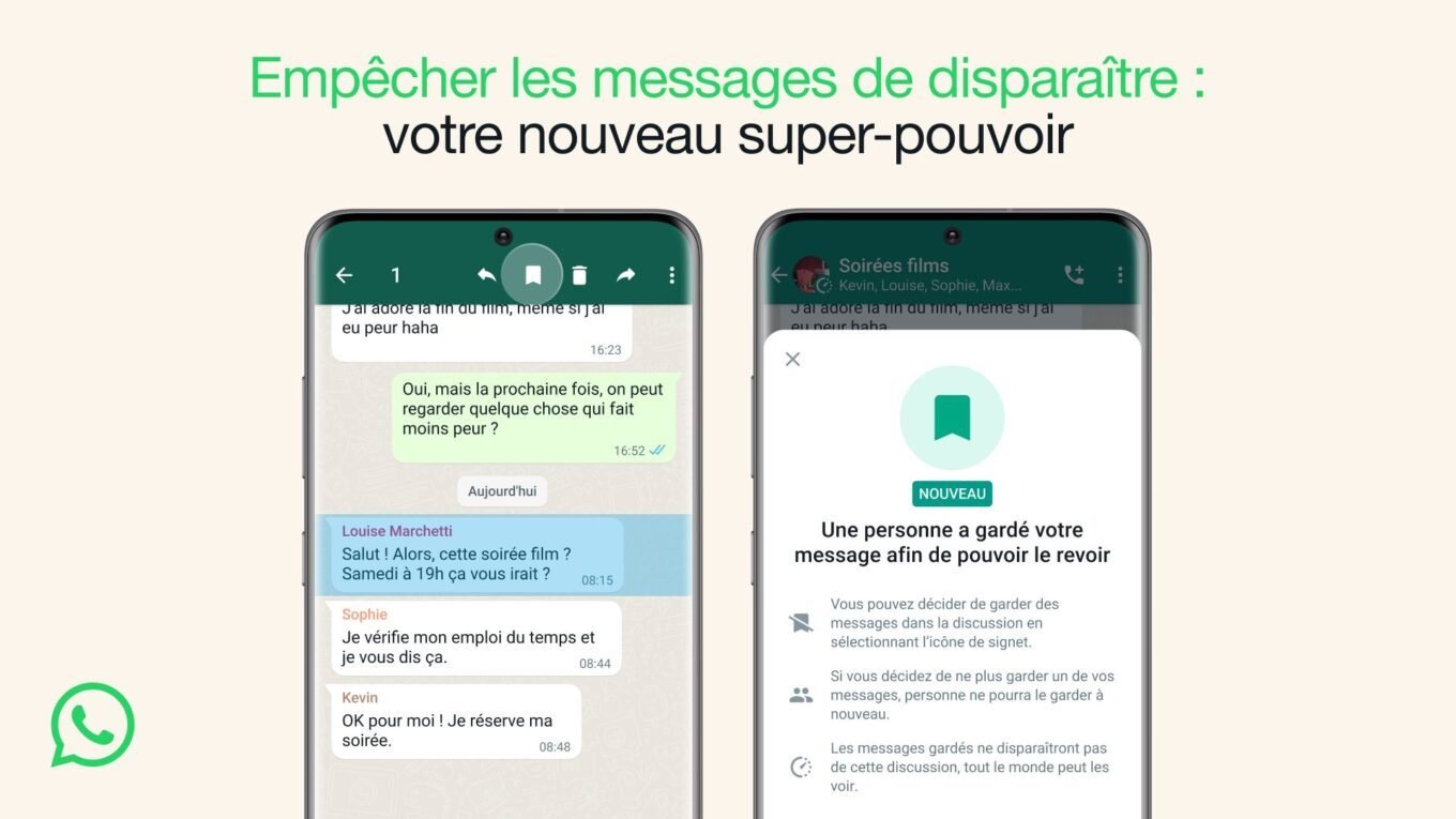 WhatsApp messages éphémères