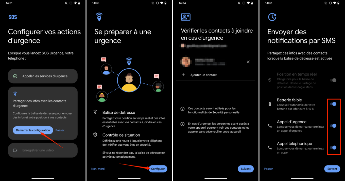Android appel d'urgence