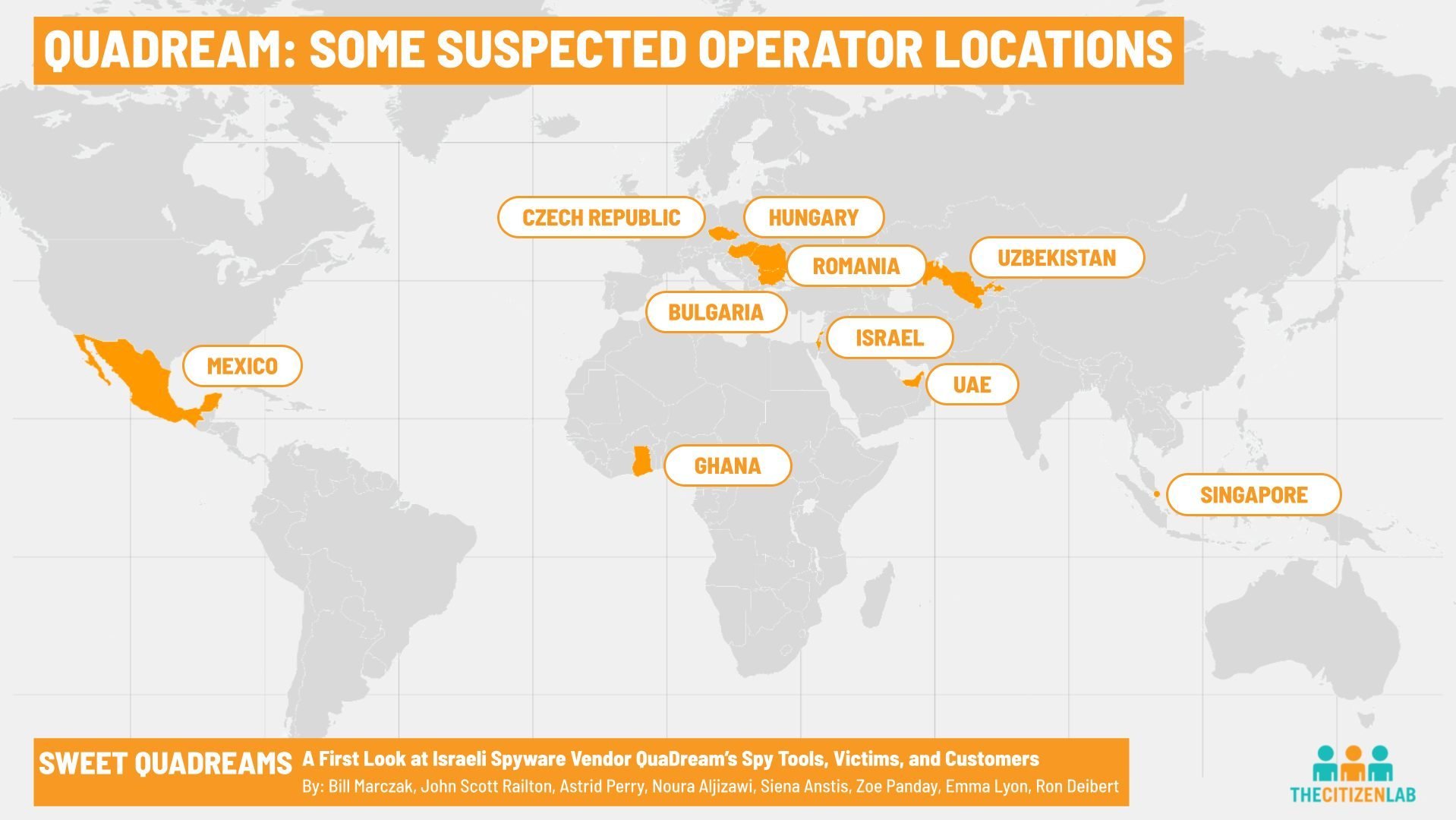 Une carte des opérateurs des victimes de Reign en avril 2023.