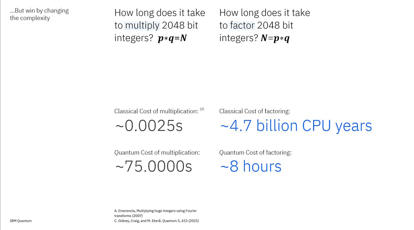 Dans certains domaines, l'ordinateur quantique est tout bonnement nul. Un des gros chantiers des scientifiques et ingénieurs est de découper intelligemment les problèmes pour tirer parti des forces des puces disponibles. CPU, GPU, NPU et bientôt QPU, les quantum processing units.