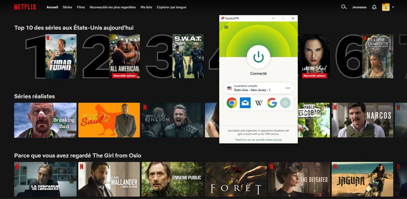 Netflix US avec ExpressVPN