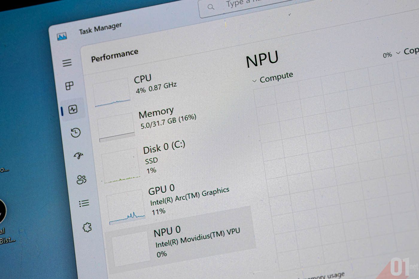 Au côté des CPU et GPU, Windows 11 reconnaît nativement le NPU d'Intel. 