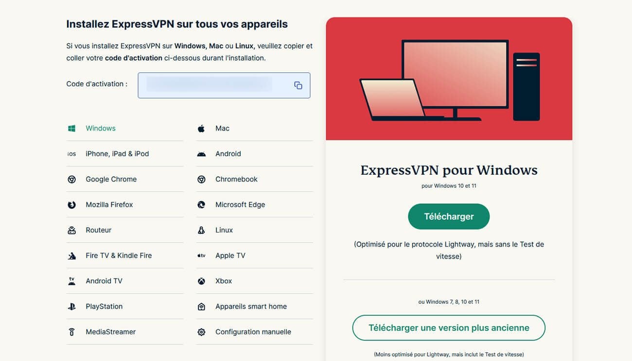 Téléchargement application ExpressVPN