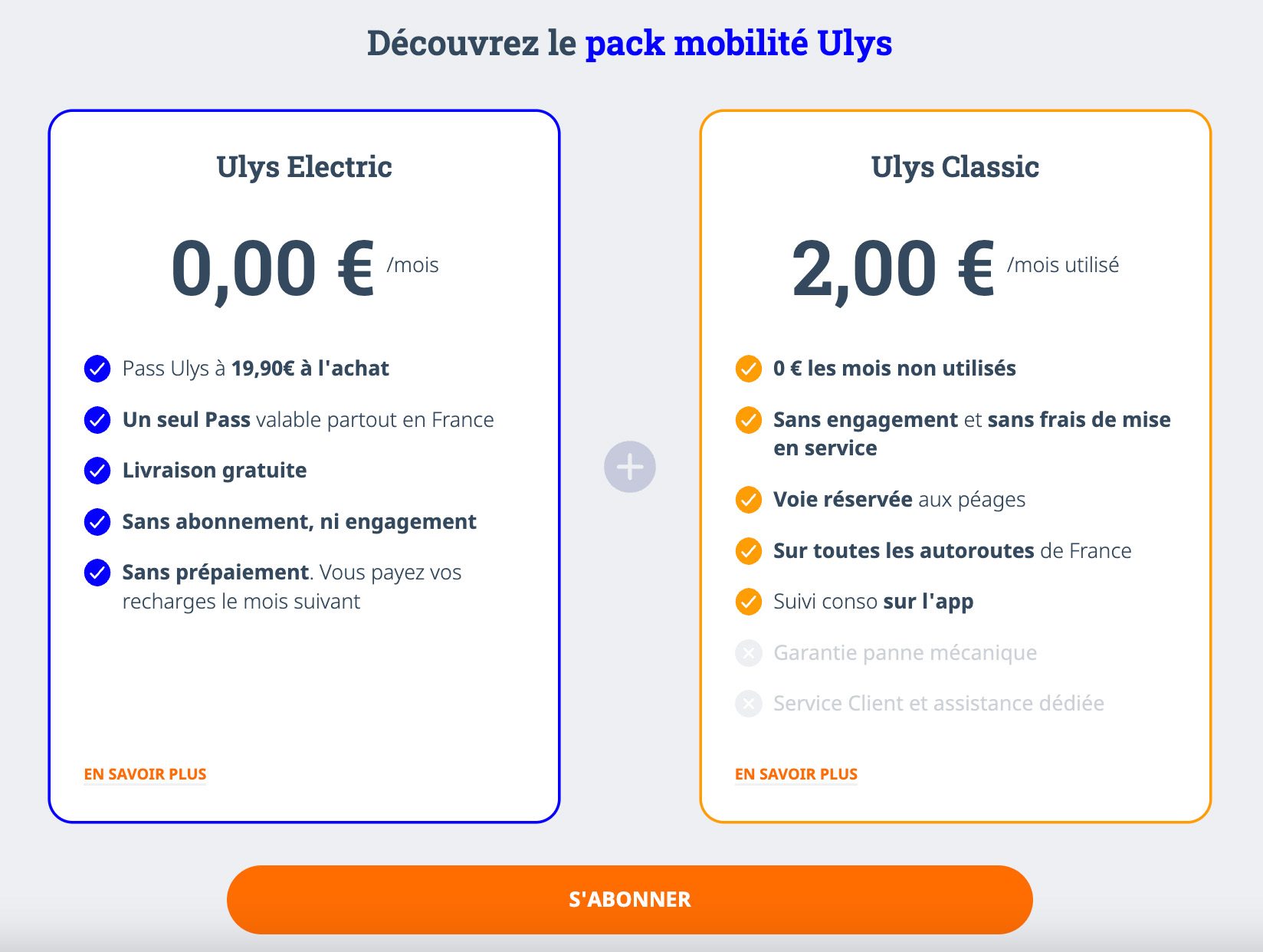 Le pack électrique + télépéage chez Ulys