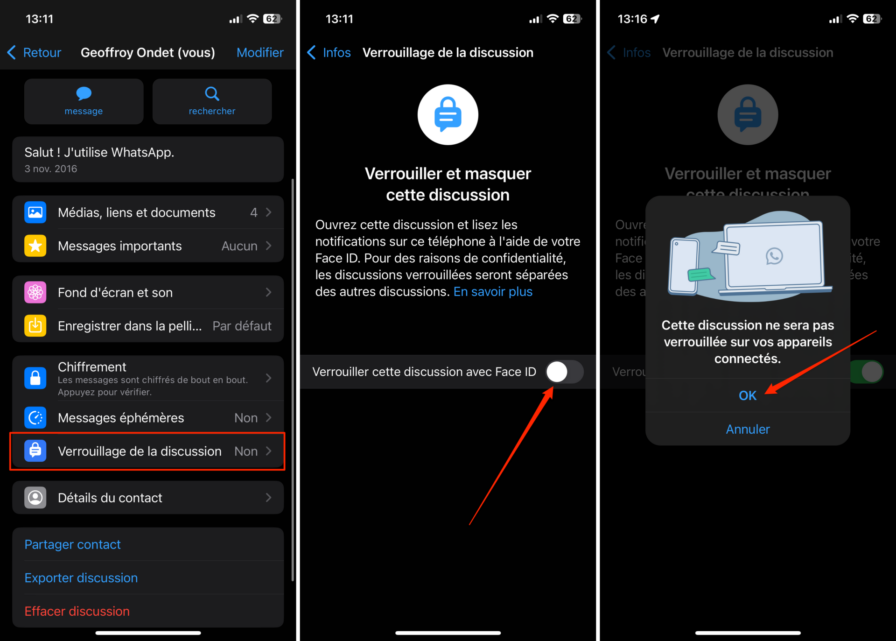 WhatsApp comment verrouiller l’accès à une conversation