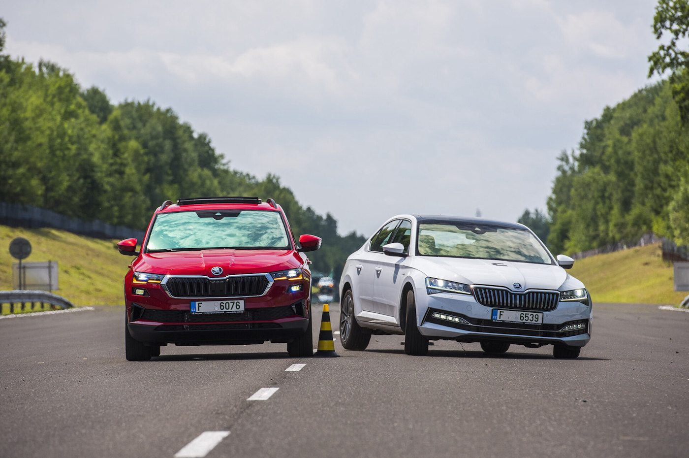 Test système de sécurité active Skoda