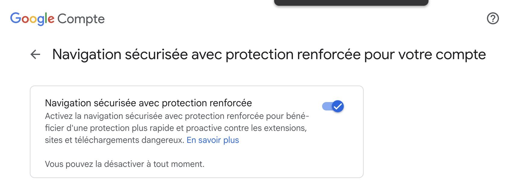 google navigation securisee protection renforcee