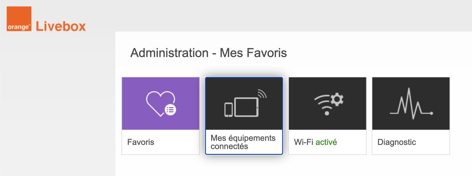 livebox admin equipements connectes