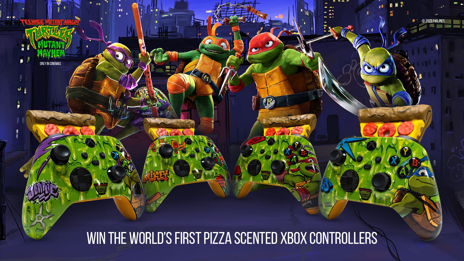 tortues ninja pizza xbox manette