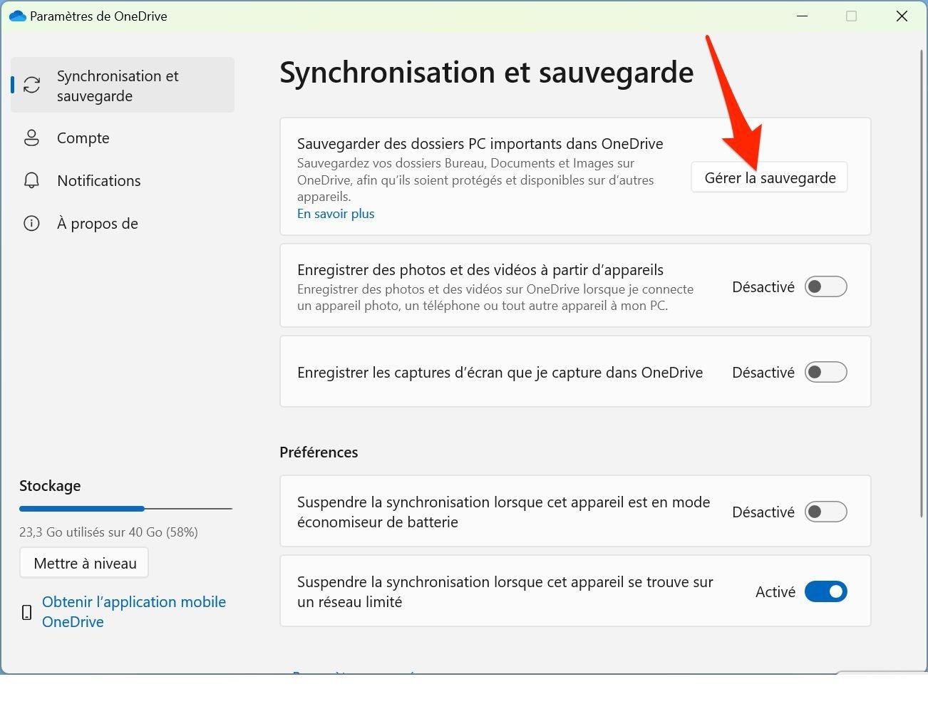 OneDrive transfert fichiers PC Windows