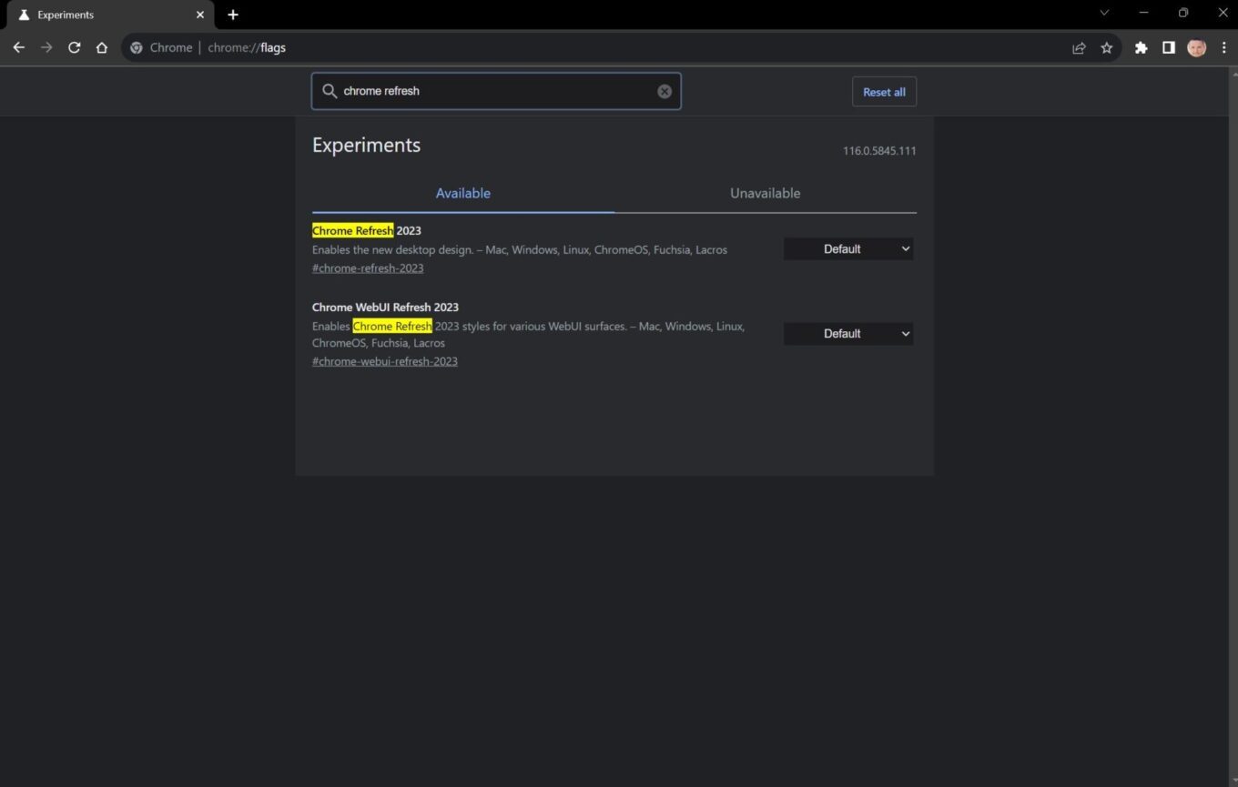 Chrome Refresh Flags Windows