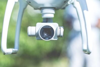 Caméra embarquée sur un drone.