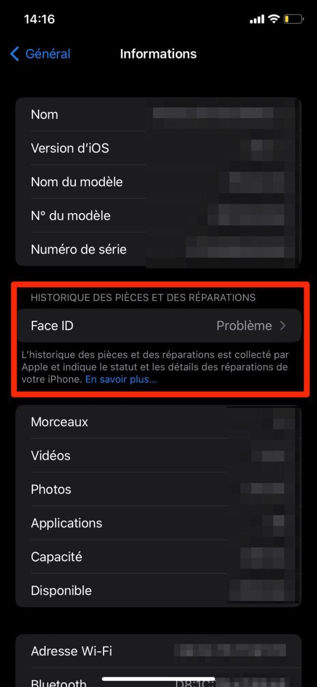 Face ID cassé iPhone