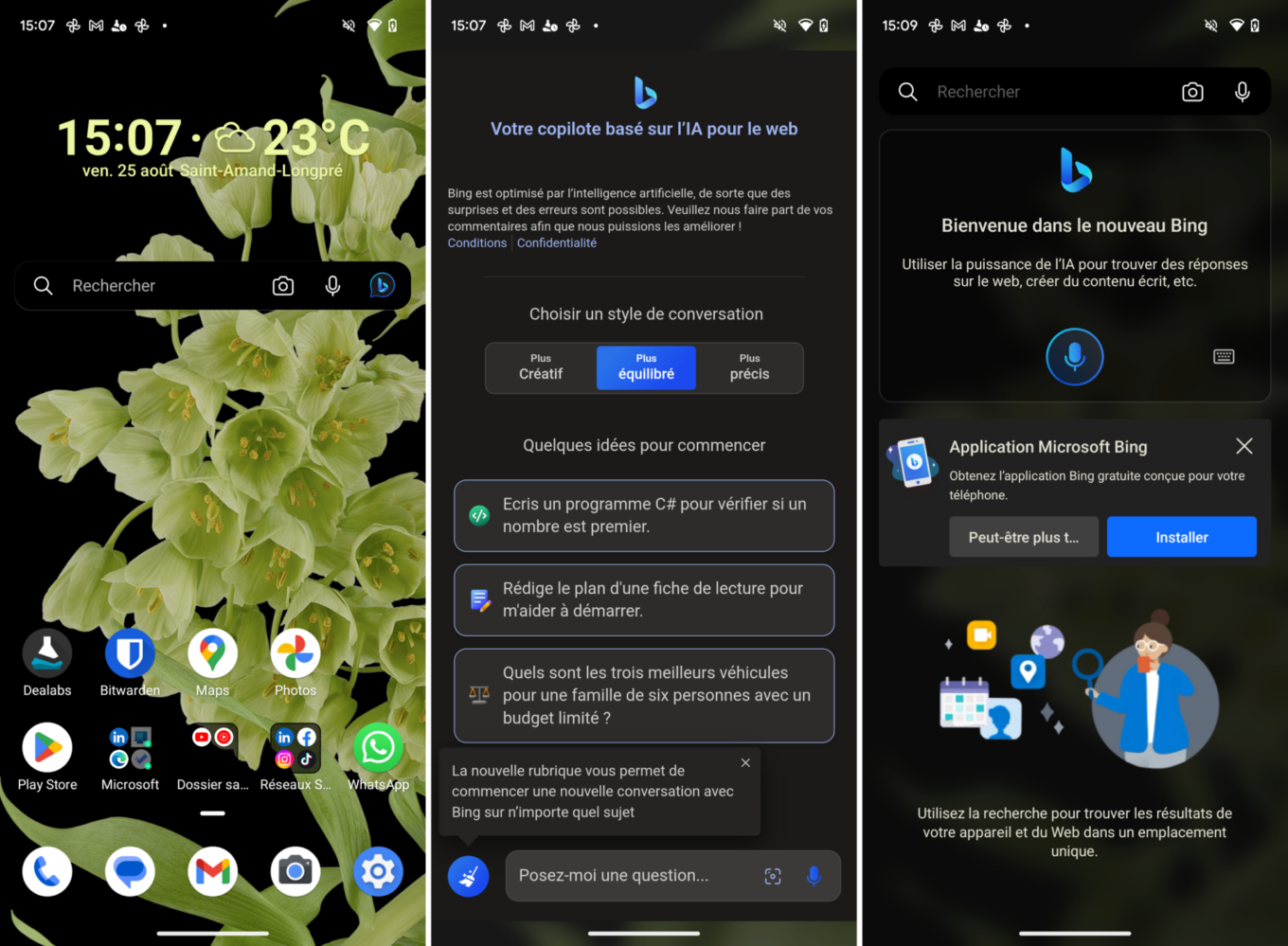 Micrsoft Launcher Beta Bing Chat